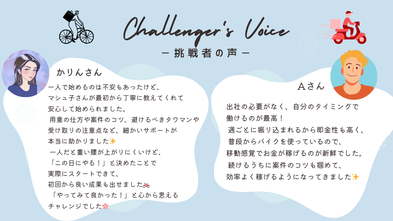 ウバチャレ参加者の声